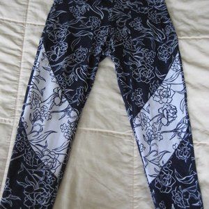 Balance Collection by Marika Navy Floral Crop Legging, Size M